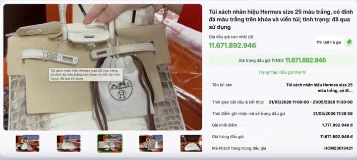 Đấu giá thành công 2 túi Hermès bạch tạng của Trương Mỹ Lan, thu hơn 14 tỷ đồng