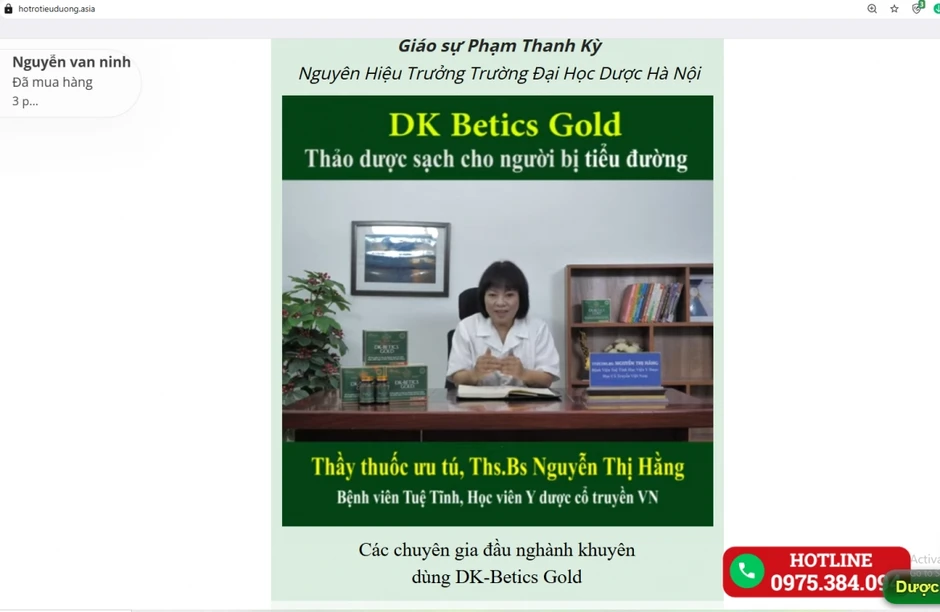 DK-Betics Gold thực phẩm bảo vệ sức khỏe quảng cáo tác dụng như thuốc chữa bệnh DK-Betics Gold thực phẩm bảo vệ sức khỏe quảng cáo tác dụng như thuốc chữa bệnh