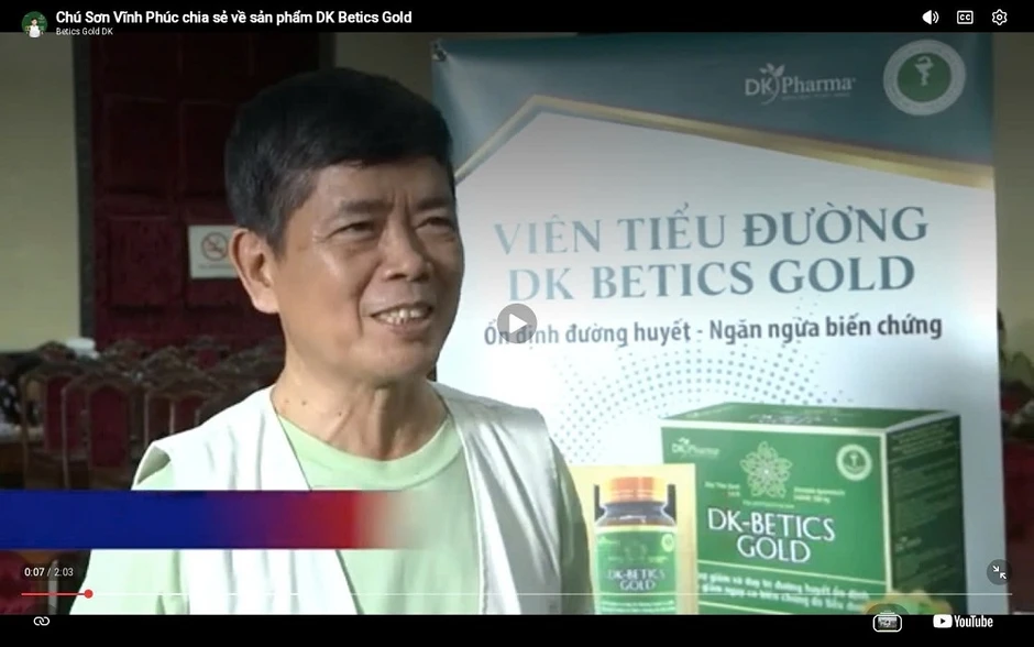 DK-Betics Gold thực phẩm bảo vệ sức khỏe quảng cáo tác dụng như thuốc chữa bệnh DK-Betics Gold thực phẩm bảo vệ sức khỏe quảng cáo tác dụng như thuốc chữa bệnh