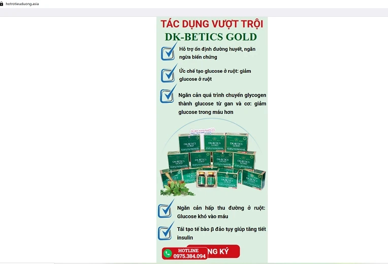 DK-Betics Gold thực phẩm bảo vệ sức khỏe quảng cáo tác dụng như thuốc chữa bệnh DK-Betics Gold thực phẩm bảo vệ sức khỏe quảng cáo tác dụng như thuốc chữa bệnh