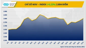 Dòng tiền quay lại thị trường hàng hóa, MXV-Index vượt mốc 2.800 điểm
