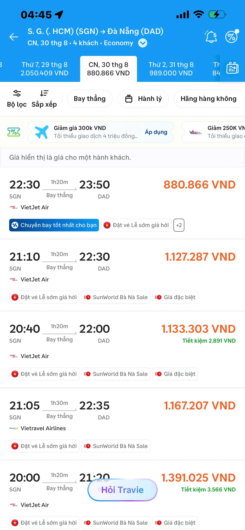 Lễ 2/9, nhiều chặng bay đi Đà Nẵng, Phú Quốc, Nha Trang dưới 1 triệu đồng Lễ 2/9, nhiều chặng bay đi Đà Nẵng, Phú Quốc, Nha Trang dưới 1 triệu đồng