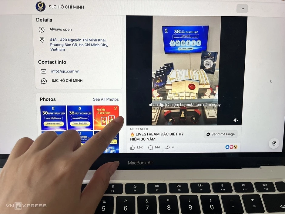 Mất hàng chục triệu đồng vì mua vàng qua fanpage giả mạo SJC