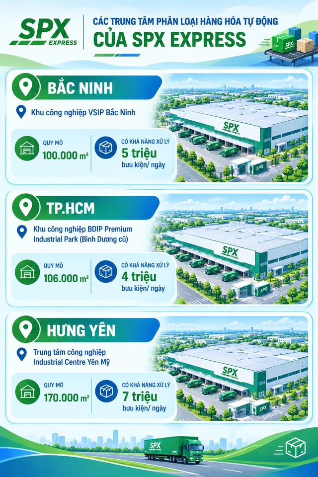 Việt Nam sắp có 1 công trình thuộc dạng “lớn nhất Đông Nam Á” trong năm 2027: Quy mô 170.000 m², là “cỗ máy” logistics xử lý 7 triệu bưu kiện/ngày