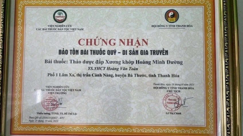 Ai chứng nhận 'Di sản gia truyền' cho bài thuốc Hoàng Minh Đường?