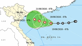 Áp thấp nhiệt đới hướng về đảo Hải Nam