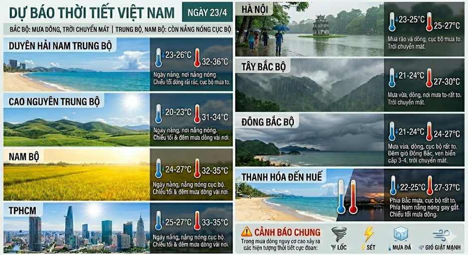 Bắc Bộ mưa dông diện rộng, Hà Nội trời chuyển mát Bắc Bộ mưa dông diện rộng, Hà Nội trời chuyển mát