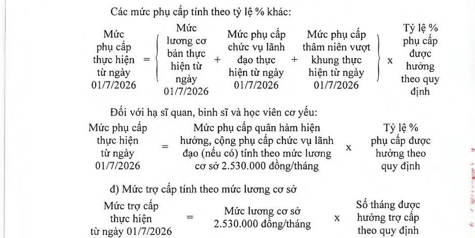 Bảng phụ cấp chức vụ lãnh đạo và quân hàm mới trong Quân đội từ 1 / 7 / 2026 Bảng phụ cấp chức vụ lãnh đạo và quân hàm mới trong Quân đội từ 1 / 7 / 2026