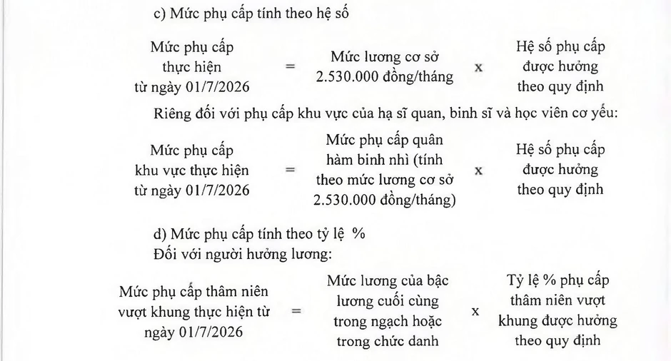 Bảng phụ cấp chức vụ lãnh đạo và quân hàm mới trong Quân đội từ 1 / 7 / 2026 Bảng phụ cấp chức vụ lãnh đạo và quân hàm mới trong Quân đội từ 1 / 7 / 2026