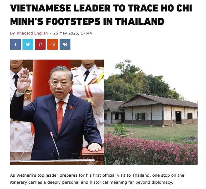 Báo Thái Lan nhấn mạnh ý nghĩa chuyến thăm Udon Thani của Tổng Bí thư, Chủ tịch nước Tô Lâm Báo Thái Lan nhấn mạnh ý nghĩa chuyến thăm Udon Thani của Tổng Bí thư, Chủ tịch nước Tô Lâm