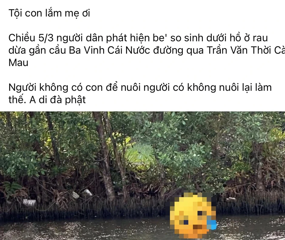 Bé 12 tuổi đang đi chơi phát hiện thi thể trẻ sơ sinh trên sông Ba Vinh