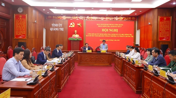 Bộ Chính trị, Ban Bí thư công bố kiểm tra Ban Thường vụ Tỉnh ủy Quảng Trị Bộ Chính trị, Ban Bí thư công bố kiểm tra Ban Thường vụ Tỉnh ủy Quảng Trị
