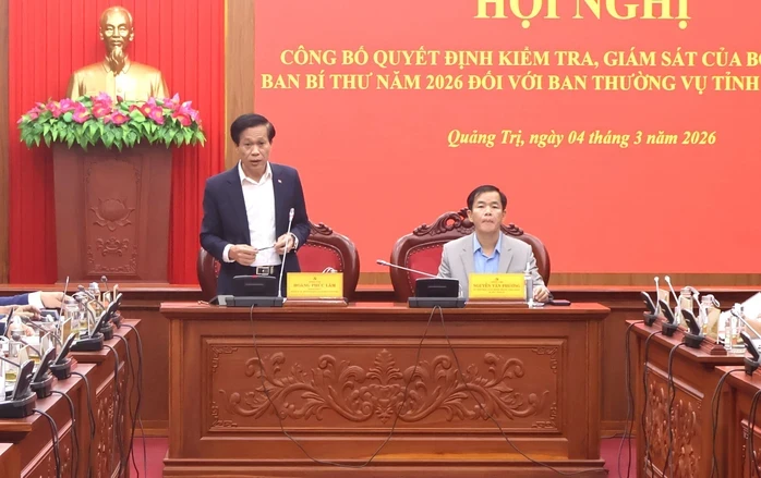 Bộ Chính trị, Ban Bí thư công bố kiểm tra Ban Thường vụ Tỉnh ủy Quảng Trị Bộ Chính trị, Ban Bí thư công bố kiểm tra Ban Thường vụ Tỉnh ủy Quảng Trị