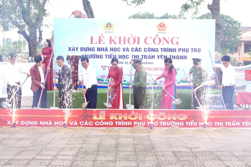 Bộ Công an phối hợp khởi công xây dựng Trường Tiểu học xã Yên Thành, Nghệ An Bộ Công an phối hợp khởi công xây dựng Trường Tiểu học xã Yên Thành, Nghệ An