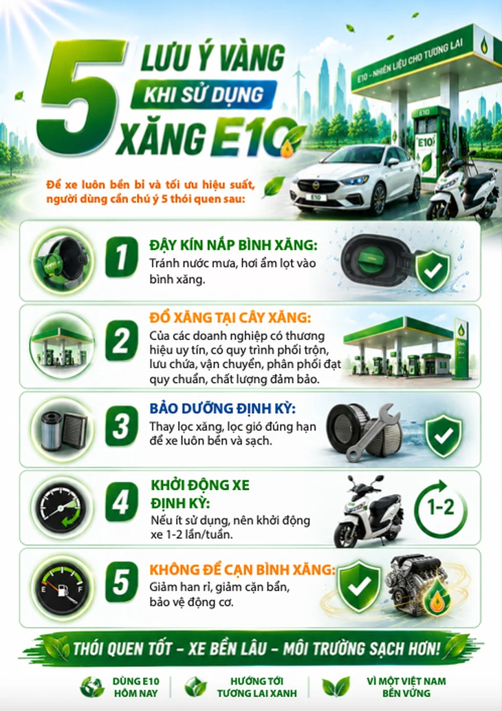 Bộ Công Thương nêu những loại xe cần lưu ý khi dùng E10, công bố cẩm nang xăng sinh học Bộ Công Thương nêu những loại xe cần lưu ý khi dùng E10, công bố cẩm nang xăng sinh học