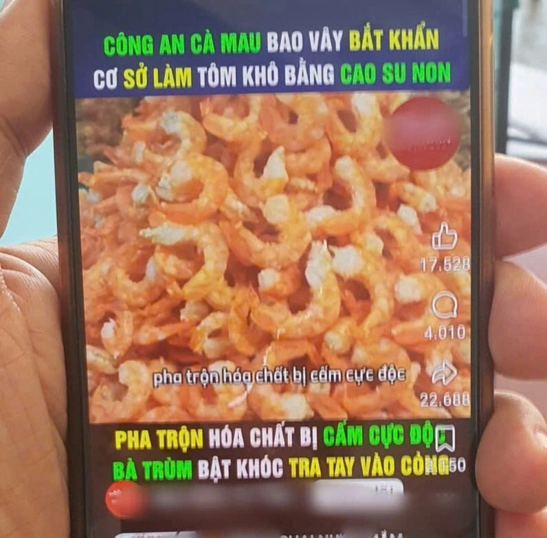 Cà Mau bác bỏ thông tin “tôm khô làm từ cao su non, pha hóa chất cực độc” Cà Mau bác bỏ thông tin “tôm khô làm từ cao su non, pha hóa chất cực độc”