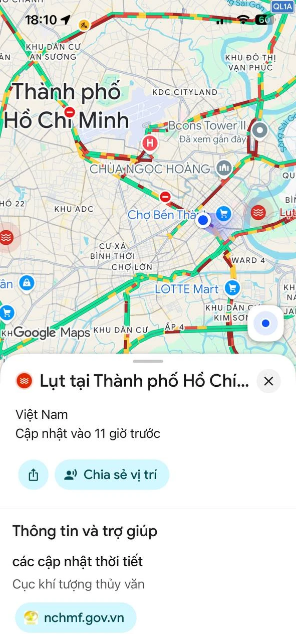 Cách dùng Google Maps tránh đường ngập, kẹt xe tại TP.HCM Cách dùng Google Maps tránh đường ngập, kẹt xe tại TP.HCM