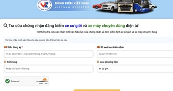 Cách tra cứu giấy chứng nhận kiểm định điện tử từ 1.3