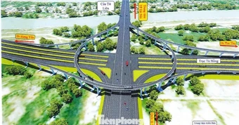 Cận cảnh thiết kế nút giao hoa thị kết nối cầu Tứ Liên với Đại lộ sông Hồng