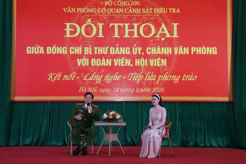Chánh Văn phòng Cơ quan CSĐT Bộ Công an đối thoại với thanh niên, phụ nữ Chánh Văn phòng Cơ quan CSĐT Bộ Công an đối thoại với thanh niên, phụ nữ