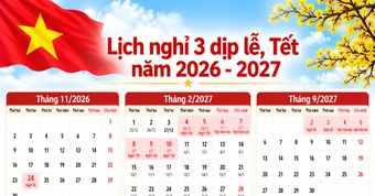 Chi tiết lịch nghỉ Ngày Văn hóa 2026, Tết Nguyên đán và Quốc khánh 2027