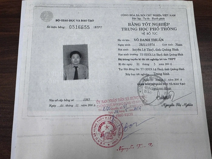 Chủ tịch Uỷ ban MTTQ xã ở Quảng Trị học cấp 3 khi chưa tốt nghiệp cấp 2? Chủ tịch Uỷ ban MTTQ xã ở Quảng Trị học cấp 3 khi chưa tốt nghiệp cấp 2?
