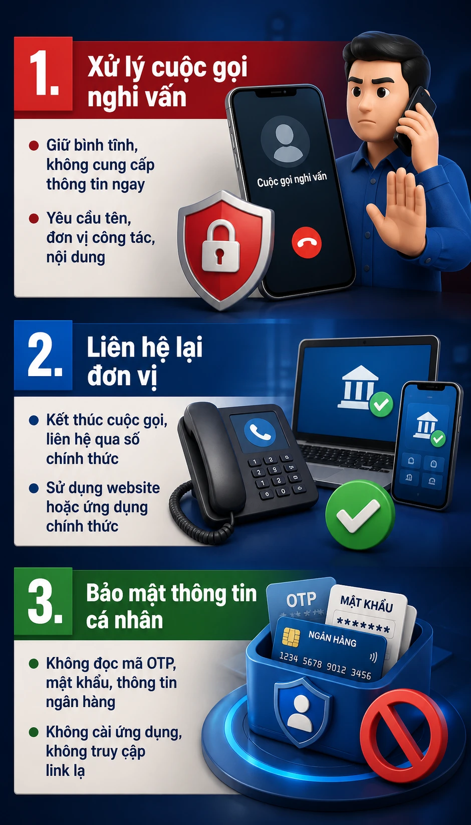 Công an cảnh báo người dùng tài khoản ngân hàng chú ý khi nhận cuộc gọi như sau Công an cảnh báo người dùng tài khoản ngân hàng chú ý khi nhận cuộc gọi như sau