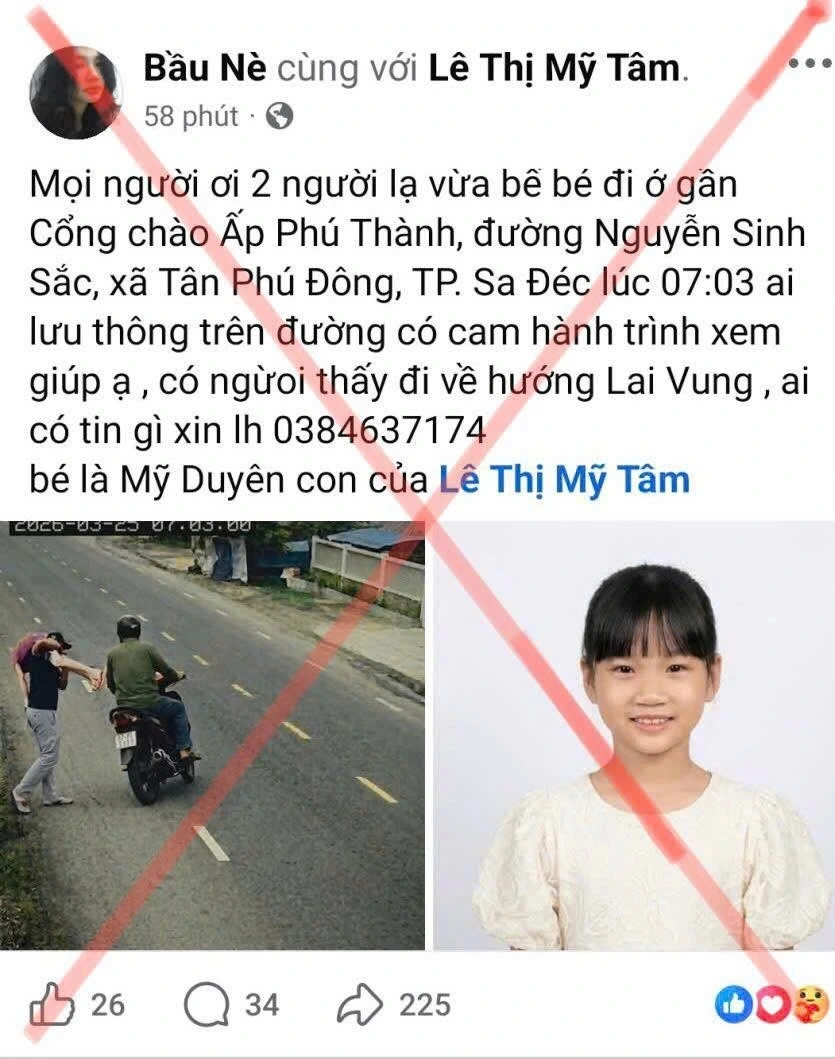 Công an tỉnh Đồng Tháp bác tin đồn bắt cóc trẻ em tại Sa Đéc Công an tỉnh Đồng Tháp bác tin đồn bắt cóc trẻ em tại Sa Đéc