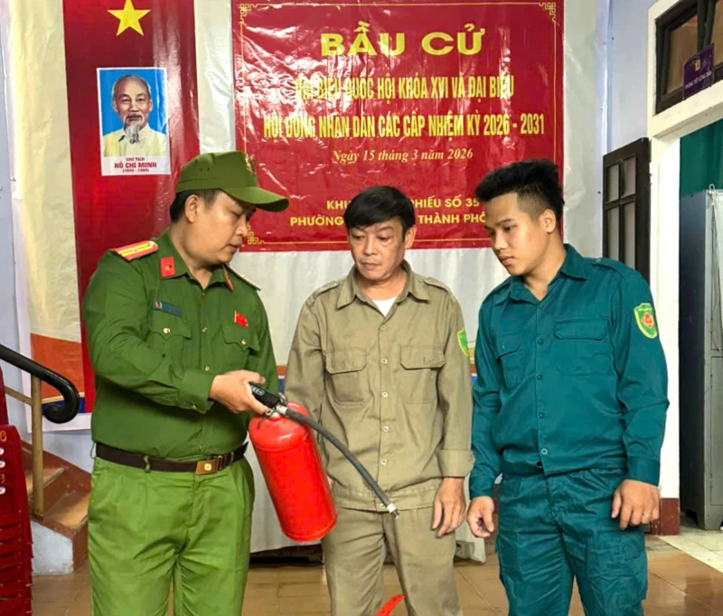 Công an TP Huế tăng cường kiểm tra, đảm bảo an toàn PCCC tại các điểm bầu cử