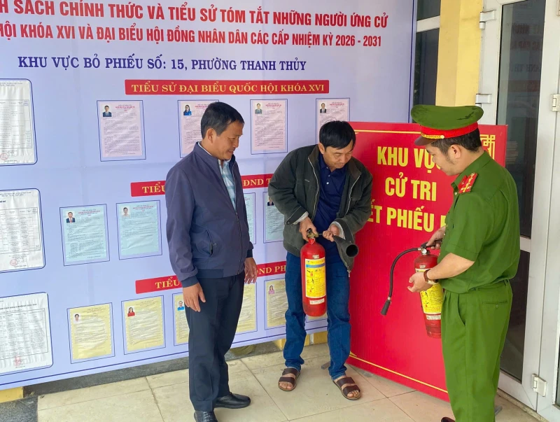 Công an TP Huế tăng cường kiểm tra, đảm bảo an toàn PCCC tại các điểm bầu cử