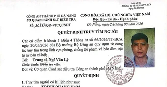 Công an truy tìm người có tên Trịnh Quang Nam SN 1999