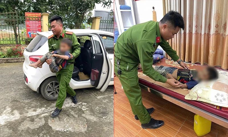 Công an xã Cốc San kịp thời cứu giúp cháu nhỏ gặp nạn