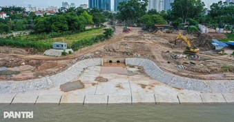 Cống thoát nước ra sông Hồng không thuộc Dự án công viên Phú Thượng