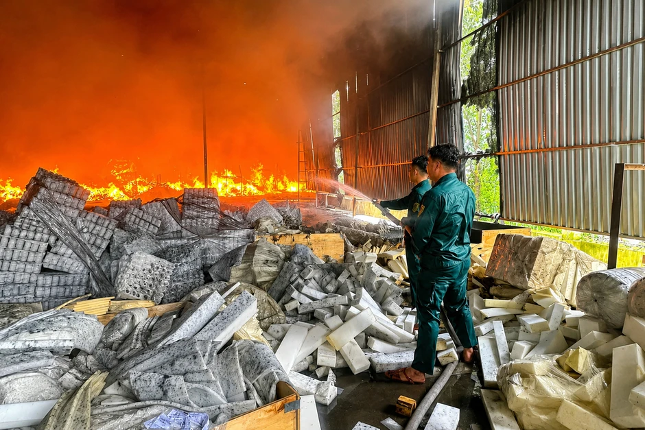 Công ty chế biến gỗ ở TPHCM cháy ngùn ngụt, cột khói đen bốc cao Công ty chế biến gỗ ở TPHCM cháy ngùn ngụt, cột khói đen bốc cao