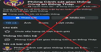 CSGT Đồng Tháp cảnh báo khẩn cấp về trang Facebook giả mạo