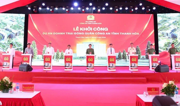 Đại tướng Lương Tam Quang dự lễ khởi công xây dựng doanh trại Công an tỉnh Thanh Hóa