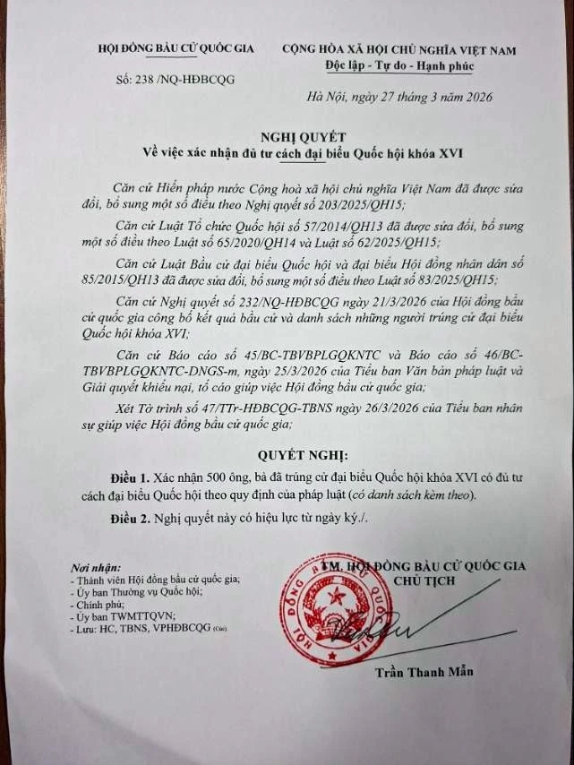 Danh sách 500 đại biểu Quốc hội khóa XVI và những điều cần biết Danh sách 500 đại biểu Quốc hội khóa XVI và những điều cần biết