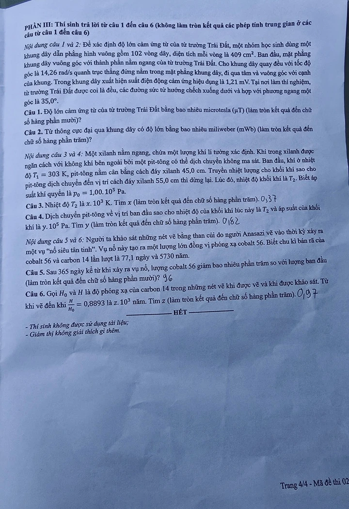 Đề Vật lý thi lại tốt nghiệp tại THPT chuyên Tuyên Quang Đề Vật lý thi lại tốt nghiệp tại THPT chuyên Tuyên Quang