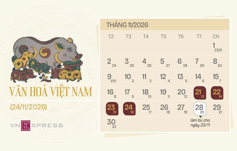 Đề xuất hoán đổi để dịp lễ Văn hóa Việt Nam kéo dài 4 ngày Đề xuất hoán đổi để dịp lễ Văn hóa Việt Nam kéo dài 4 ngày