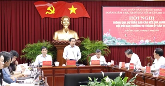 Đoàn kiểm tra của Bộ Chính trị thông qua dự thảo kết quả kiểm tra tại Thành ủy Cần Thơ