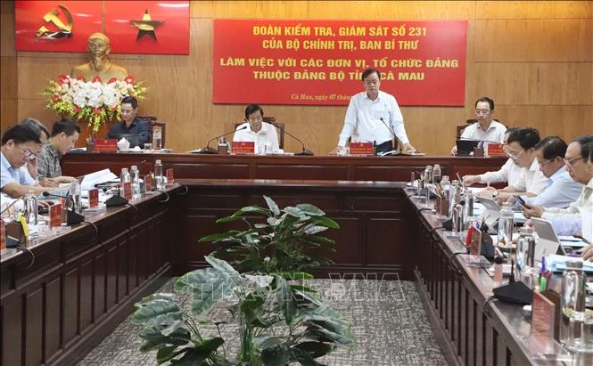 Đoàn kiểm tra giám sát số 231 làm việc với Đảng bộ tỉnh Cà Mau