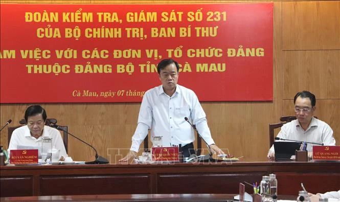 Đoàn kiểm tra giám sát số 231 làm việc với Đảng bộ tỉnh Cà Mau