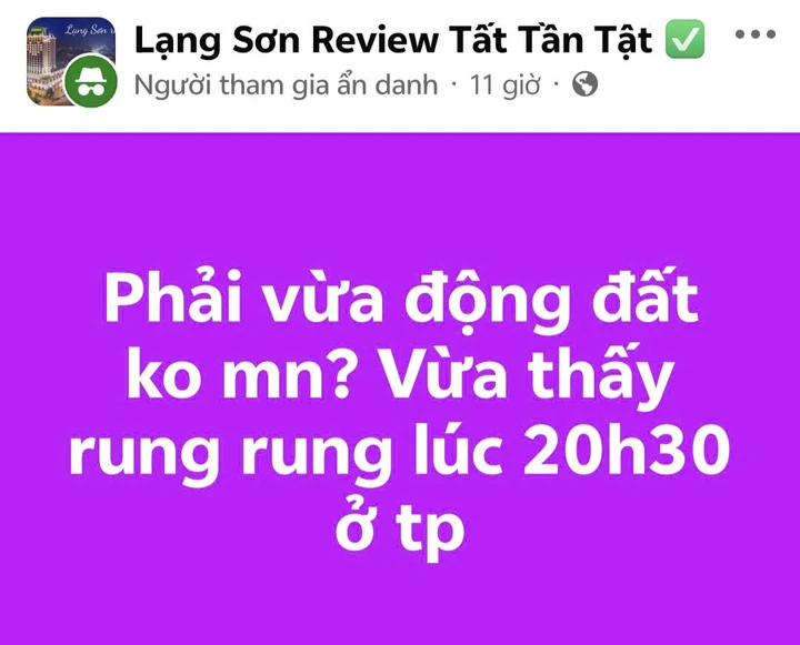 Động đất Việt Trung 3 , 1 độ làm rung lắc nhẹ người dân Lạng Sơn tối 31 / 3 Động đất Việt Trung 3 , 1 độ làm rung lắc nhẹ người dân Lạng Sơn tối 31 / 3