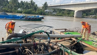 Đồng Tháp: Tăng cường đấu tranh, xử lý tình trạng khai thác, vận chuyển trái phép cát sông