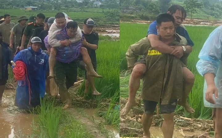 Gần 2 giờ giải cứu 2 người đàn ông mắc kẹt giữa suối lũ ở Lai Châu Gần 2 giờ giải cứu 2 người đàn ông mắc kẹt giữa suối lũ ở Lai Châu
