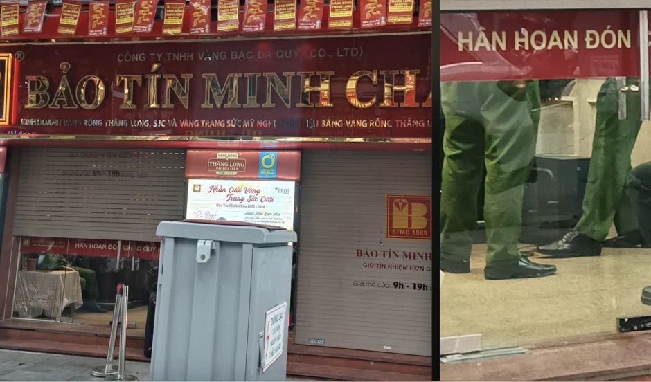 Hà Nội: Nhiều cảnh sát xuất hiện tại cửa hàng Bảo Tín Minh Châu