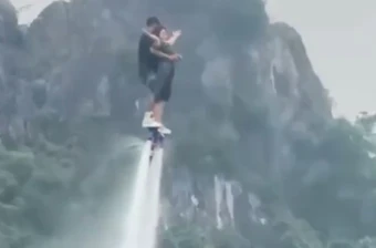 Hai người gặp nạn khi bay flyboard: Hồ Núi Lớ chưa được phép tổ chức trình diễn