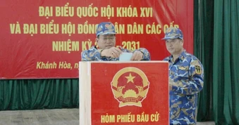Hình ảnh bầu cử sớm ở Trường Sa