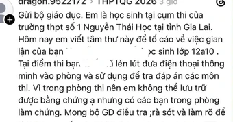 Học sinh Gia Lai bị tố dùng điện thoại trong phòng thi tốt nghiệp
