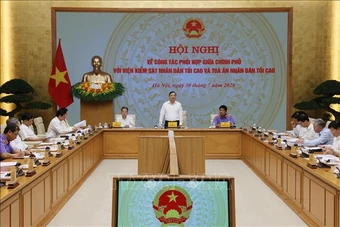 Hội nghị về công tác phối hợp giữa Chính phủ với Viện Kiểm sát nhân dân tối cao và Tòa án nhân dân tối cao